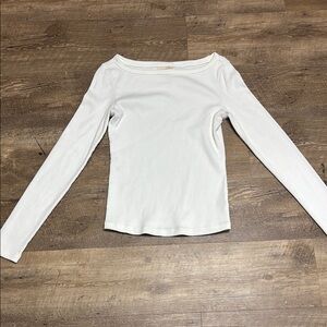 Women's White Long Sleeve Top